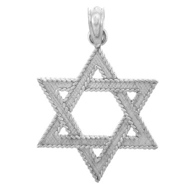 Gold Jewish Star of David Pendant Necklace (Available In Yellow/White Gold)
