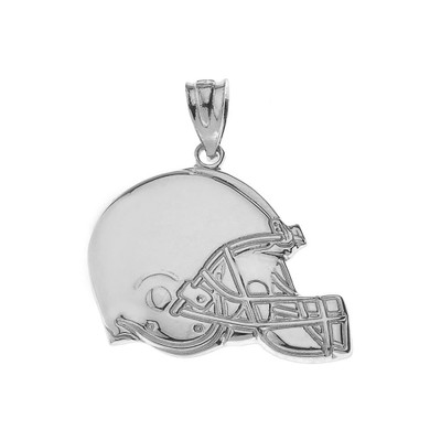 Sterling Silver Football Helmet Pendant Necklace
