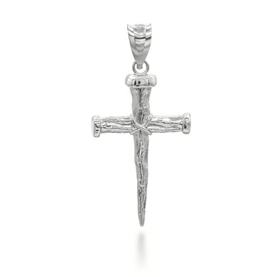 925 Sterling Silver Nail Cross Pendant