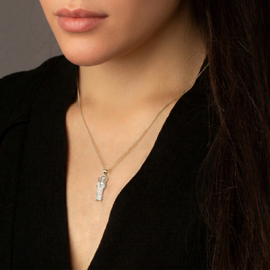 .925 Sterling Silver Diamond Cut Patron Saint Jude Milgrain Pendant Necklace (Available in Mini/Small/Medium/Large)