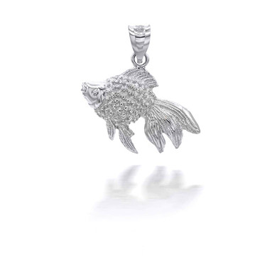 Silver Good Luck Goldfish Charm Pendant