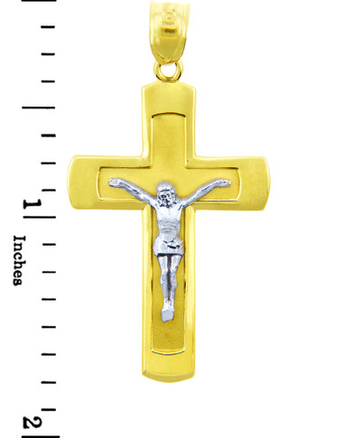 Two Tone Gold Crucifix Pendant - The Adorable Crucifix