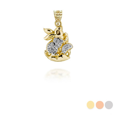 Yellow Gold Chinese Lunar New Year of the Rabbit with Diamonds Pendant