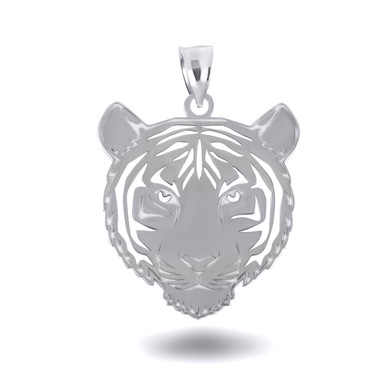 .925 Sterling Silver Tiger Pendant