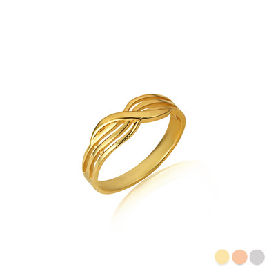 Gold Triple Crossover Band Ring