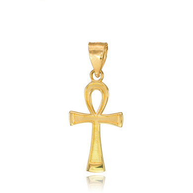 14K Yellow Gold Egyptian Ankh Cross Pendant