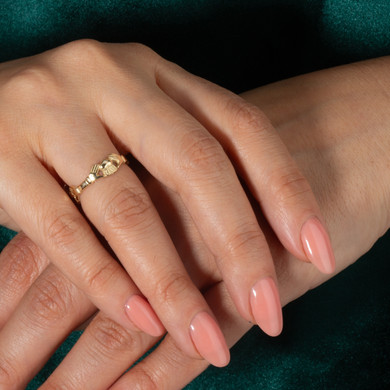 Yellow Gold Woman's Eternal Claddagh Ring on female model