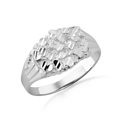 Silver Men's 12mm Nugget Ring