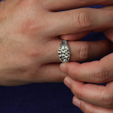 Silver Men's 12mm Nugget Ring