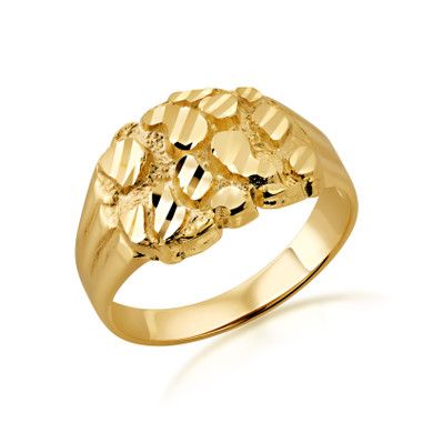 10K/14K Gold Men's 13mm Nugget Ring