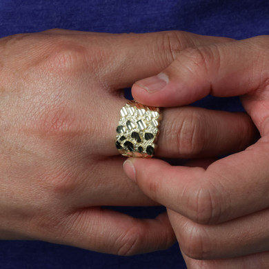 10K/14K Gold Men's 17.5mm Nugget Ring