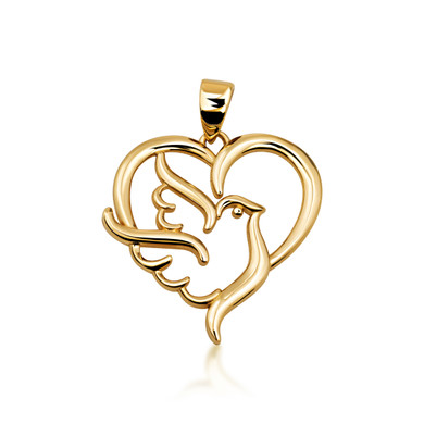 10K/14K Gold Dove Heart Necklace