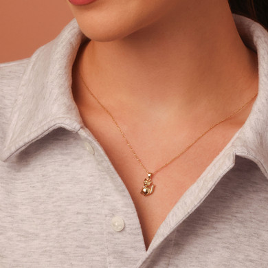 10K/14K Gold Cat Pendant Necklace