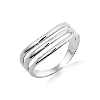 Silver Triple Row High-Polish Band