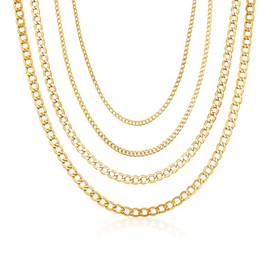 14k Yellow Gold Hollow Cuban Link Chain 