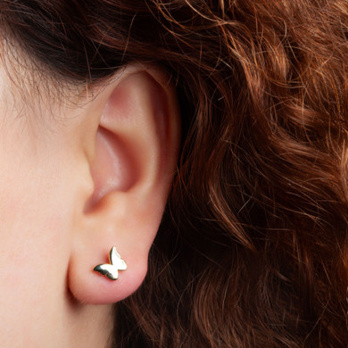 10K/14K Yellow Gold Butterfly Stud Earrings