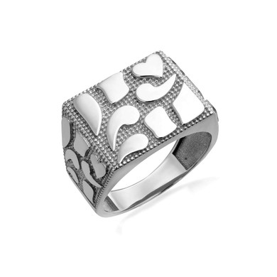 Sterling Silver 15mm Mens Nugget Ring