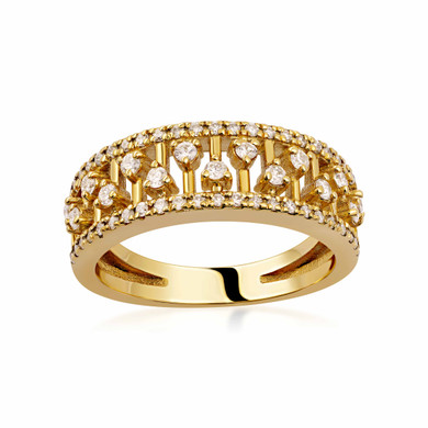 10K/14K Solid Gold Lab Grown Diamond Statement Band