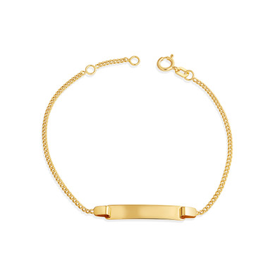 14K Gold Custom Baby Name ID Bracelet - Engravable Jewelry
