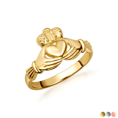 Irish Celtic Claddagh Heart Crown Baby Ring