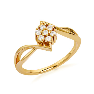 Lab Grown Diamond Cluter Bypass Ring (Available in 10k/14k)