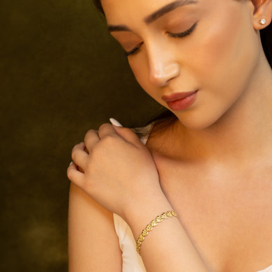 10k/14k Gold Nugget Heart Bracelet