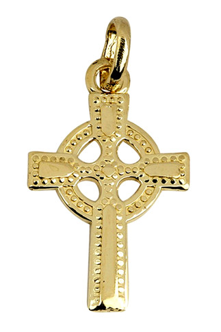 Gold Celtic Irish Cross Pendant