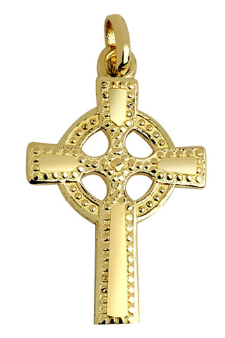 Gold Celtic Polished Cross