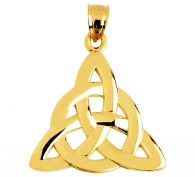 Yellow Gold Trinity Knot Pendant Necklace