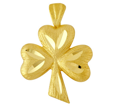 Gold Clover Celtic Pendant