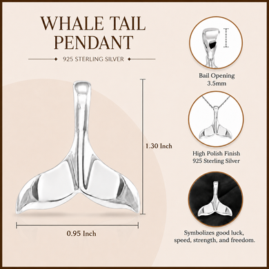 Silver Whale Tail Pendant