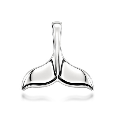 Silver Dolphin Whale Tail Pendant