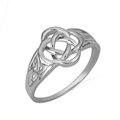 .925 Sterling Silver Woman's Symbolic Dara Knot Trinity Ring