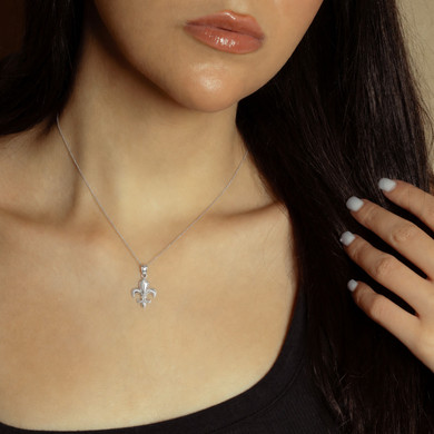 .925 Sterling Silver French Fleur-de-Lis Charm Pendant