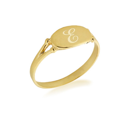Gold Engravable Signet Ring (Available in Yellow/White Gold)