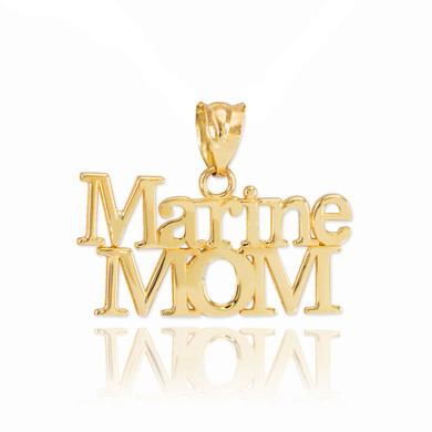 Gold Marine Mom Pendant Necklace(Available In Yellow/Rose/White Gold)