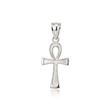 925 Sterling Silver Egyptian Ankh Cross Charm Pendant Necklace