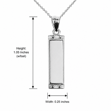 Sterling Silver Harmonica Pendant Necklace
