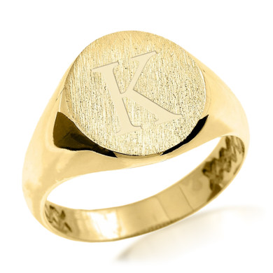 Gold Oval Engravable Men's Signet Ring (Available in Yellow/Rose/White Gold)