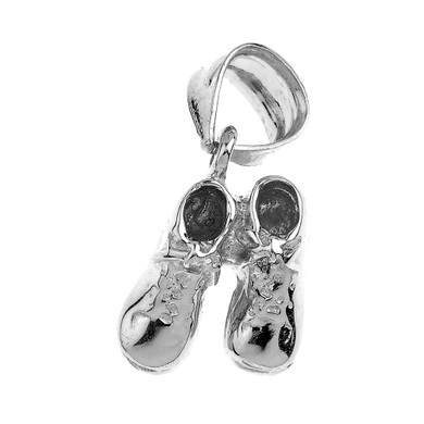Sterling Silver Baby Boy Shoes Charm Pendant