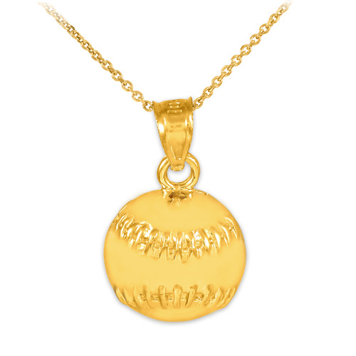 Gold Baseball/Softball Charm Sports Pendant