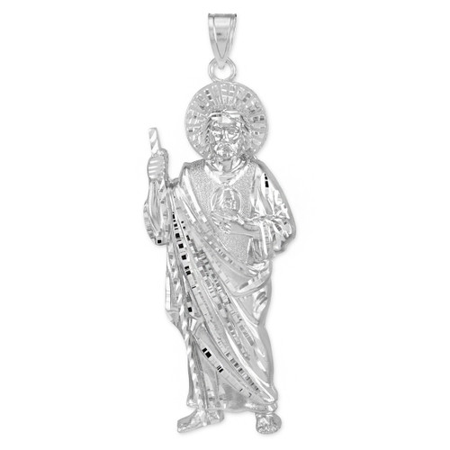 Large Sterling Silver St. Jude Pendant