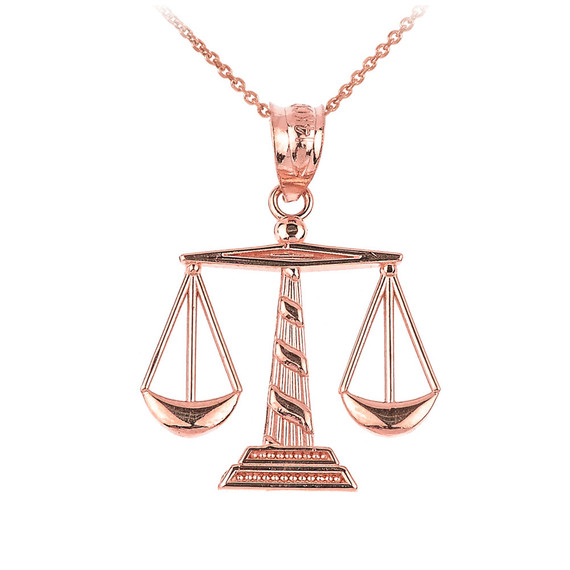Gold Scales of Justice Pendant Necklace | Factory Direct Jewelry