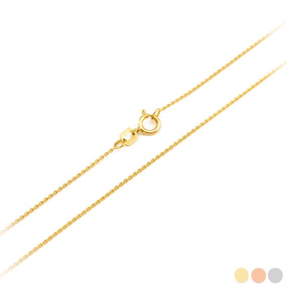 Yellow Gold Rolo Chain Link Necklace