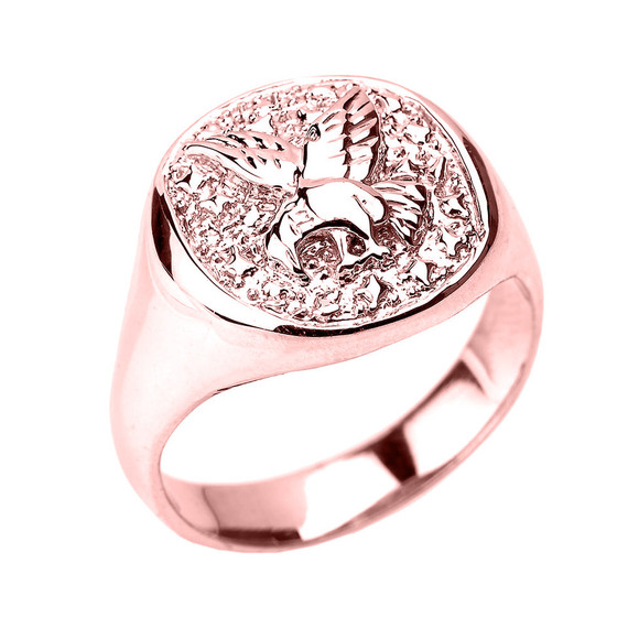 Rose Gold Landing Eagle Men's Ring