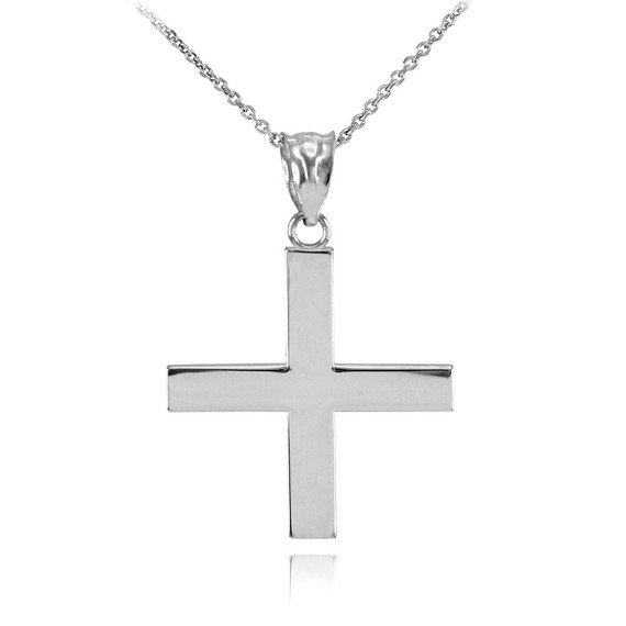 Gold Greek Cross Pendant Necklace (Available In Yellow/Rose/White Gold)