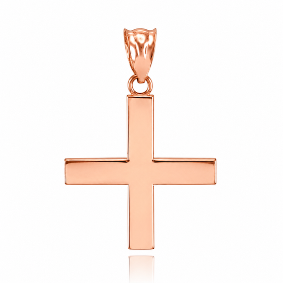Gold Greek Cross Pendant Necklace (Available In Yellow/Rose/White Gold)