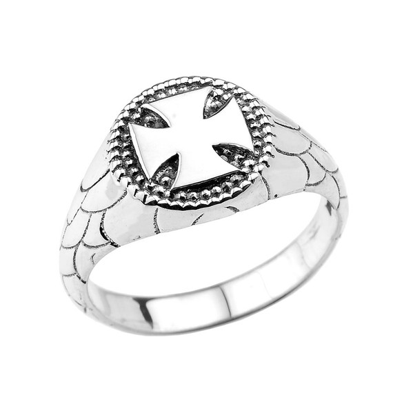 Sterling Silver Iron Cross Unisex Ring