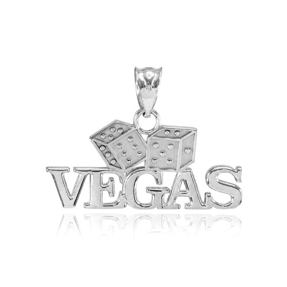 Sterling Silver VEGAS Dice Pendant Necklace