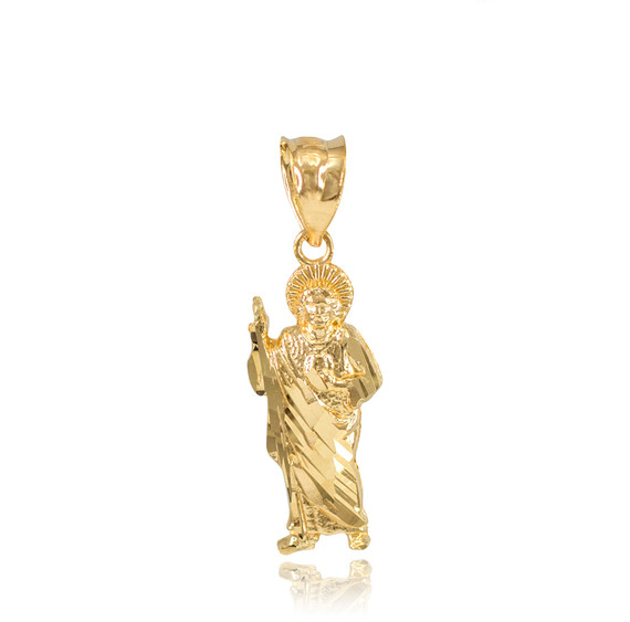 Solid Yellow Gold San Judas Pendant